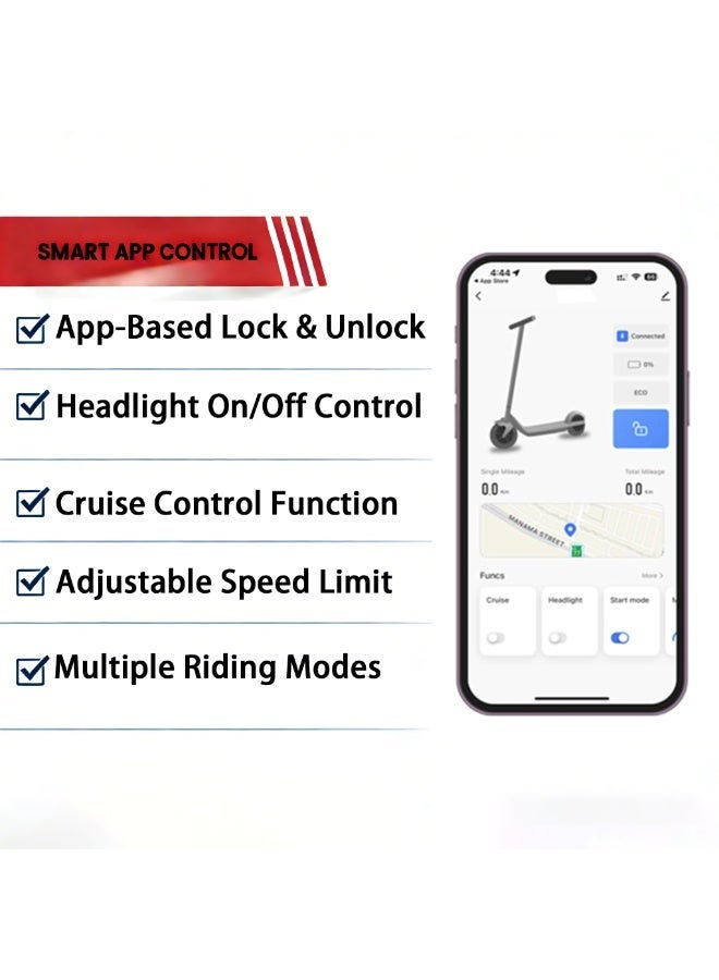 كروني سكوتر كهربائي M365 مع تطبيق للأطفال/المراهقين، محرك بدون فرشاة بقوة 250 واط، سرعة عالية  كم/ساعة للتنقل في المناطق الحضرية، سكوتر كهربائي ببطارية 36 فولت للبالغين، فرامل قرصية خلفية، سكوتر ذكي يتم التحكم فيه عبر التطبيق مع مصابيح أمامية LED، هيكل ألومنيوم خفيف الوزن محمول، مناسب للطرق الوعرة، اتصال بلوتوث، شديد التحمل، تصميم جاهز للسفر، أسود - Image 2
